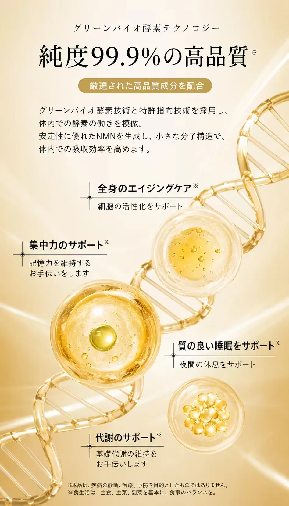 NMN関連商品の品質と配合成分を紹介する資料